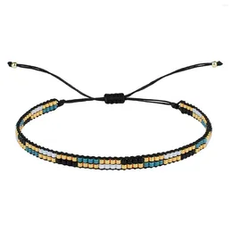 Strand C.QUAN CHI Black Color Miyuki Wax Rope Wrap Bracelets Handmade Friendship