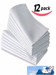 12PC COTTON RESTAURANT DINNER CLOTH LINEN WHITE 50x50cm EL NEW NAPKINS Wedding el Bouquet Party Decoration5989041