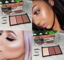 3 Colours Matte Shimmer Blusher Professional Blush Bronzer Face Contour Powder Blush Palette Highlighter Makeup7507667