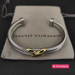 Bangle Bangle David Yurma X 10MM Bracelet for Women High Quality Station Cable Cross Collection Vintage Ethnic Loop Hoop Punk Jewelry Band 230922 S0ID