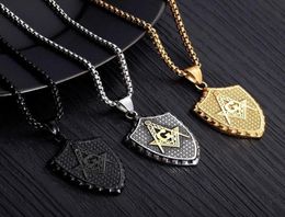 Pendant Necklaces Selling Titanium Steel Personality Men039s Necklace Masonic Exaggerated Accessories1557275