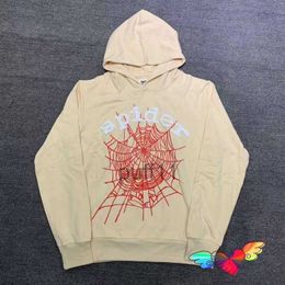 Mens Hoodies Sweatshirts Khaki Young Thug Spider Hoodie Men Women 1 White Foam Print Red Cobweb Sp5der Hip Hop 555555 Pullovers Sweats 4FFG