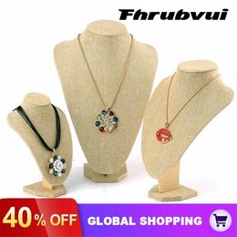 Display Linen Portrait Jewellery Display Necklace Display Rack Stand Holder Jewellery Mannequin Bust Pendant Necklace Window Display