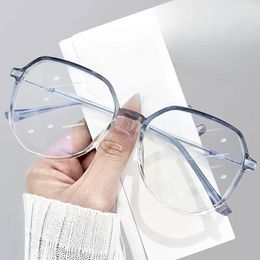 Sunglasses Gradient Colour Anti Blue Light Glasses Large Frame Non Degree Flat Resin Lens Computer Clear For Women