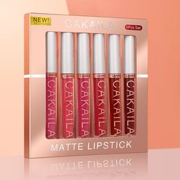 Sets Cakaila 6 Pcs Lipstick Matte Nonstick Women Fashion Veet Lipstick Set Moisturiser Sexy Lip Stick Makeup Beauty Cosmetic Dc08