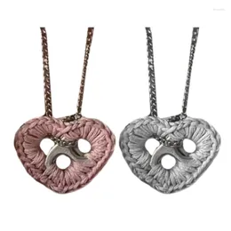 Pendant Necklaces E0BF Long Collar Choker Chain Necklace Alloy Material For Daily