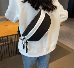 pu Canvas Chest Bag Women Shoulder Versatile Crossbody Small Bag Student Sports Waist Bag