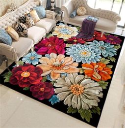 NEW 3D Floral Printed Large Home Carpets for Living Room Bedroom Area Rug Anti Slip Flowers Carpet for Kitchen Floor Mat Decor 6344590345