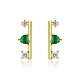 Emerald Heart Stud Earrings S925 Silver 3A Zircon Earrings Korean Style Women Fashion Earrings Wedding Party Versatile Jewellery Accessories Valentine's Day Gift SPC