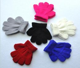 13T baby warm gloves full finger toddler kids knitted solid Colour glove mittens children winter warmer glove whole6677278