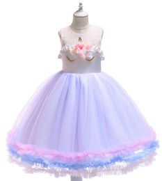 Baby Girl039s Clothing Flower Unicorn Children Princess Dress Children039s Clothing Girls Dress Wedding Dress Fashion Summer6580164