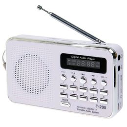 Radio T205 FM Radio Receiver Portable HiFi Card Speaker Digital MP3 Music Loudspeaker for Camping Hiking Outdoor Sports