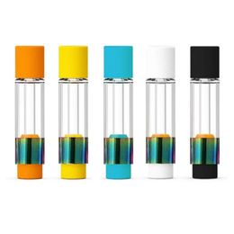 All Glass Full Glass Rainbow Vape Cartridges Lead Free Orange Yellow Blue Black White 0.5ml 0.8ml 1.0ml 510 Thread Empty Carts Atomizer