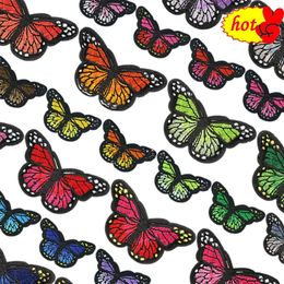 Butterfly Patches for Clothing Iron on Embroidered Stripes Fabrics Small Big Designer Parches Sew Jacket Mochila Diy Cute Anime