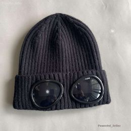 Beanie Cp Bonnet Company Mens Hat Two Lens Caps Winter Knitted Hats Goggles Glasses Men Caps Beanies Skull Caps Outdoor Women Uniesex Black Grey 6003