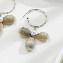 Dangle Earrings Exaggerated Big Pearl Seashell Earring Jewelry Handmade Bohemian Sea Shell Charm Grace Women Gift