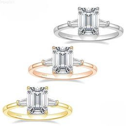 2024 Customised 18k white gold lab grown diamond engagement ring 2.5ct Emerald cut cvd ring Jewellery for women