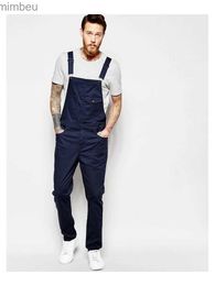 Men's Jeans High Quality Denim Jumpsuits Fashion Men's Jeans Black White Suspender Pants Distressed Denim Bib Overalls For MenL240111