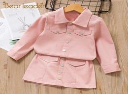 Bear Leader Girls Dress New Spring Casual Kids Girl Party Dress Jackets Coat and Dress 2pcs Suit Kids Outwear Vestidos Clothing Y01246185