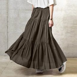 Fashion Y2K Pleated Skirt Korean Aesthetic Fairycore Long Skirts for Women Vintage Harajuku Grunge High Waist Faldas Clothes 240112