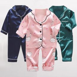 Autumn 2020 Children039s Pyjamas Set Baby Boy Girl Clothes Casual Long Sleeve Sleepwear Set Kids TopsPants Toddler Clothing Se3501835