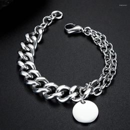 Link Bracelets In 2024 Trend Waterproof Men's Tag Bracelet Stainless Steel Casual Hand Chain For Male Hiphop Rock Fashion Jewellery