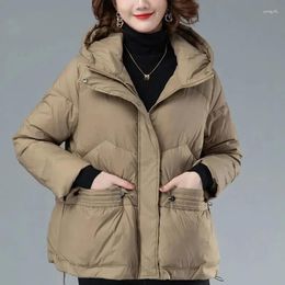 Women's Trench Coats Down Cotton Coat Women 2024 Winter Korean Loose Oversized Jacket Casual Hooded Parka Warm Snow Wear Outwear Tops