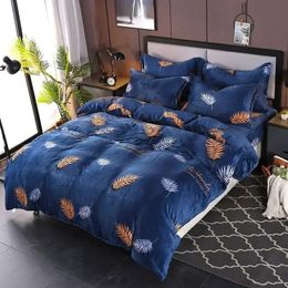 Flannel Coral Fleece Winter Duvet Cover Queen Thick Stay Warm Single Double Furry Full Size Comforter CoverNo Pillowcase Sheet 240111