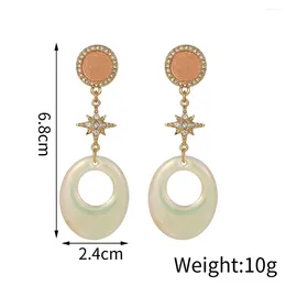 Dangle Earrings Fashion Trendy Acrylic Alloy Drop Earring For Women Korean Geometry Full Crystal Star Brincos Jewellery Gift
