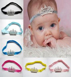 12Colors Lovely Baby Princess Crown Headband Baby Girl Hair Accessories Tiara Infant Elastic Hair Bands Newborn Shiny Head Wrap he5026159