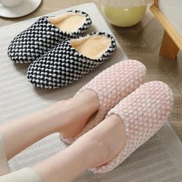 Slippers Winter Warm Men And Women's Shoes In Autumn Soft Plush Indoor Family Furry Home Couple Thick Bottom