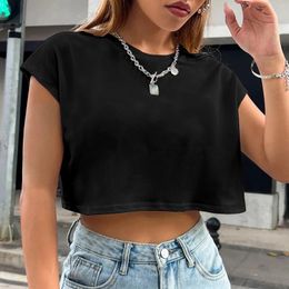 Women's T Shirts Women Summer Rolled Dolman Sleeve Crop Tops Batwing Tee Casual Style Short Top Streetwear Suit