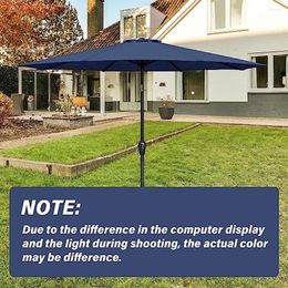 Tents And Shelters 9' Patio Umbrella Replacement Canopy Outdoor Table Market Yard Top Cover Dark Blue