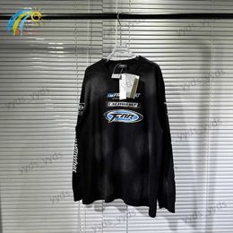 Men's T-Shirts Streetwear Hip Hop Washed Black FAR.ARCHIVE Long Sleeved T-Shirt Men Women 1 1 Best Quality FAR ARCHIVE Tee Top With Tags T240112