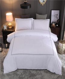 HM LIife el Bedding Set QueenKing Size White Colour Embroidered Duvet Cover Sets el Bed Linen Set Bedding Pillowcase6098855