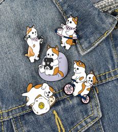 Cute Cat Bike Enamel Brooches Pin for Women Girl Fashion Jewellery Accessories Metal Vintage Brooches Pins Badge Whole Gift9578457