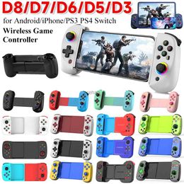 Game Controllers Joysticks D8/D7/D6/D5/D3 Telescopic Mobile Phone Gamepad Bluetooth-Compatible5.2 Wireless Game Joystick for Android/iPhone/Switch /P4/PC