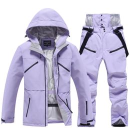 Waterproof Snow Suit for Men and Women Windproof Costumes Snowboarding Clothing Ski Sets Winter Jackets and Pants -30 Warm 240111