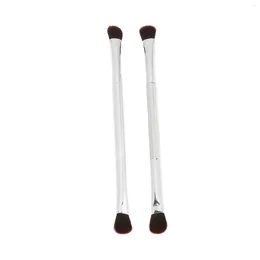 Makeup Sponges Nose Contour Brush Double Ended Ergonomic Eyeshadow Set Silver Cosmetic Tool For Artist Wedding Party