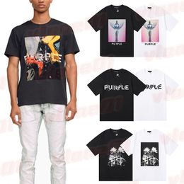 Purple Brand T Shirts Designer Mens T Shirt High Street Printing Tees Couples Casual Loose Tops Short Sleeve Size S-XL