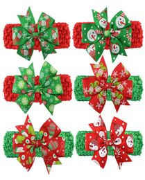 Christmas Baby Childrens Headbands Cute Xmas Pattern Hairbands Knotted Bow Headband Fashion Colourful Santa Headdress Wearing Hair 6662283