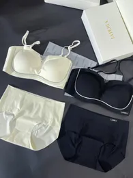 Laperla Ladies Seamless fashion bra set without underwire detachable straps Latex Cup Cut-out Breathable underwear