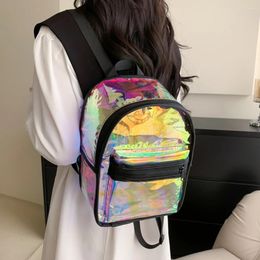 School Bags Summer Candy Satchel Rucksack Transparent Ladies Bookbag Fashion Colourful Adjustable Strap Simple Portable For Holiday Party