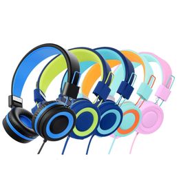 Earphones Kids Headphone With Mic Stereo Earphone Adjustable Foldable Wired Children Headset For Girl Boy Gift Online Learning Ipad Iphone