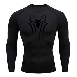 Compression Shirt Men's T-Shirt Long Sleeve Black Top Fitness Sunscreen Second Skin Quick Dry Breathable Casual long T-Shirt 4XL 240112
