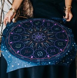 Tarot tablecloth Altar cloth tarot Tapestry Wall Hanging Wheel of the Zodiac Astrology black sun moon Bedroom Room Decor Art 220725582044