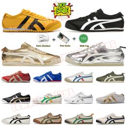 2024 Scarpe casual Tiger Mexico 66 Scarpe da ginnastica con plateau Scarpe mocassini Argento Off Nero Bianco Giallo Oro Argento Donna uomo Sneaker Dhgate Eur 36-45