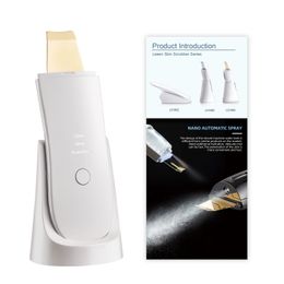 Wireless Ultrasonic Face Cleaner Skin Scrubber Ultrasound Vibration Lifting Massager Ultrasound Peeling Clean Tone Lift Scrubber 240112