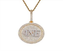 5x5cm Custom Name Medal Pendants Hip Hop Style Men Spin Necklace Chain Any Font Letters Numbers Symbols Color5650045