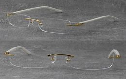 Rimless Optics 5952141 Eyeglasses presbyopic Glasses Reading Frames Eye Glasses Men Women Silver 18K Gold Metal Frame Myopic E2721301